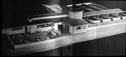 Black and white model of city plan